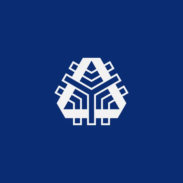 抽象的な技術の三角形のロゴ モダンなロゴ — ストックベクタ