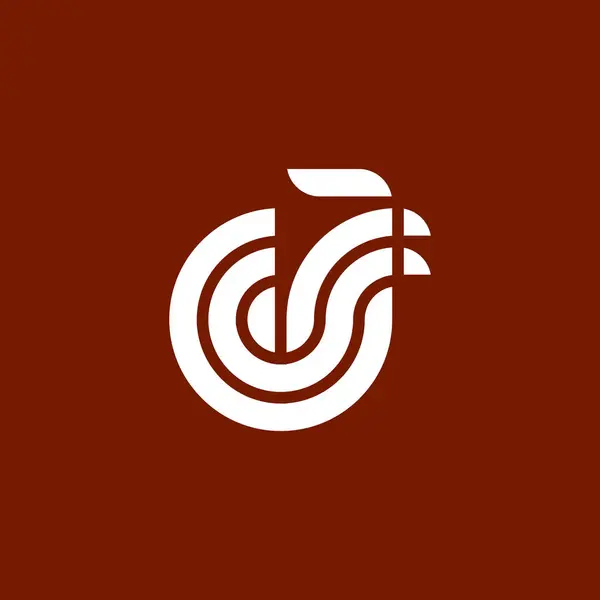 Logo Ayam Jago Geometris Sederhana Logo Unggas Modern - Stok Vektor