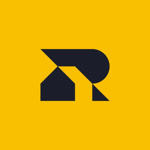 首字母R和房屋标识 住宅物业标志设计 — 图库矢量图片