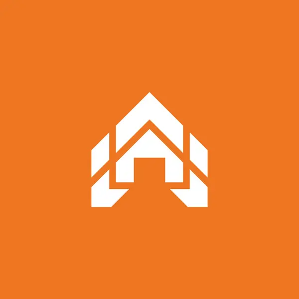 Logo Maison Moderne Construction Bâtiments Monogramme — Image vectorielle