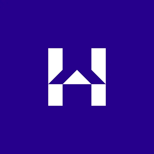 Початкова Літера Логотип Логотип Будинку Монограма Даху — стоковий вектор