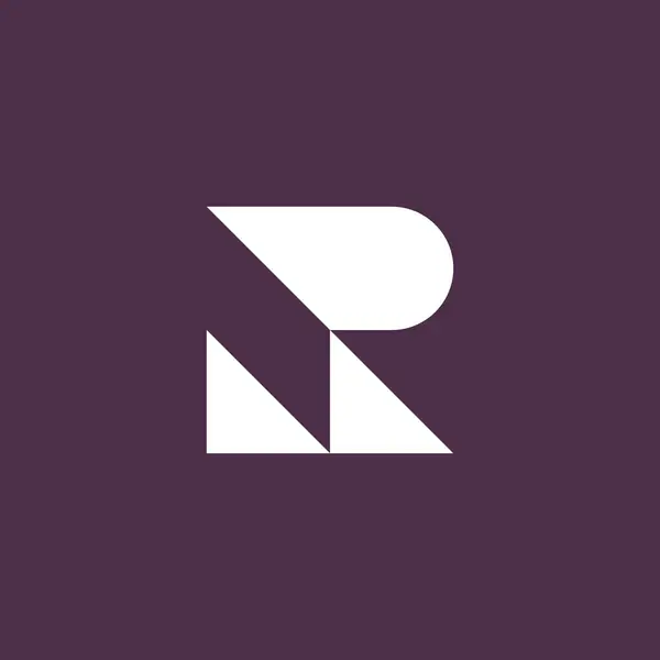 现代字母R标志 对角线R字母标记 简单几何字母R — 图库矢量图片