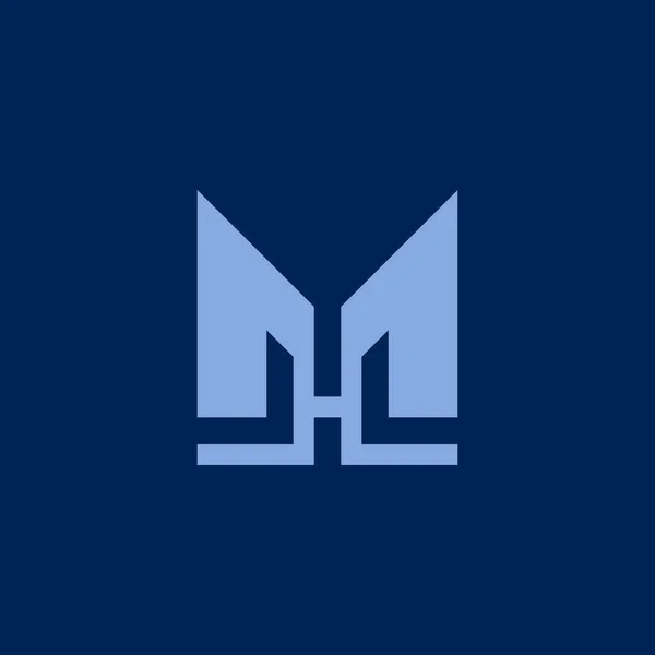 字母M和H标志 Mh或Hm字母标记 现代典雅的M标志 — 图库矢量图片