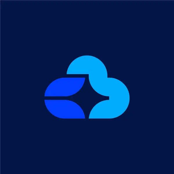 Eenvoudig Modern Cloud Star Logo Rechtenvrije Stockvectors