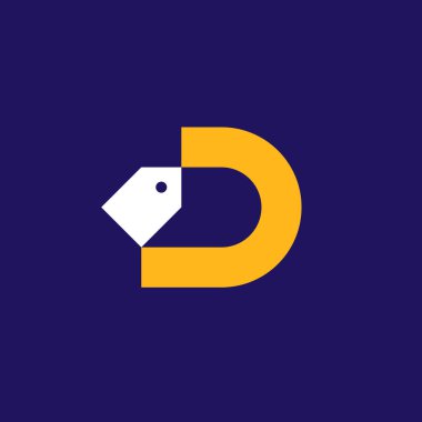 Eşsiz ve modern basit D harfli etiket logosu. Fiyat etiketi logosu. promosyon etiketi logosu