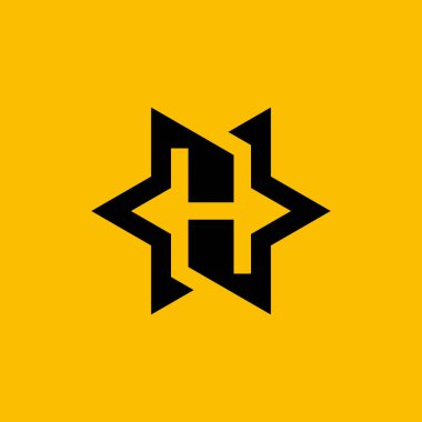 H harfi yıldız modern logo