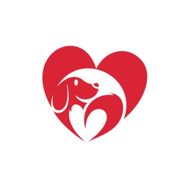Dost canlısı basit köpek rozeti logosu
