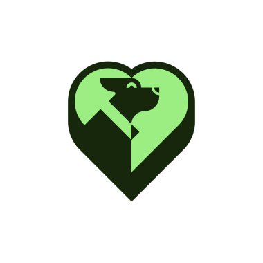 Modern ve basit geometrik köpek bakım logosu