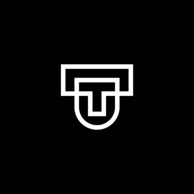 modern ve zarif harf TU veya UT başlangıç logosu