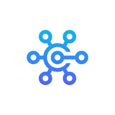 modern ve sofistike harf C ağ bağlantısı dijital elektronik