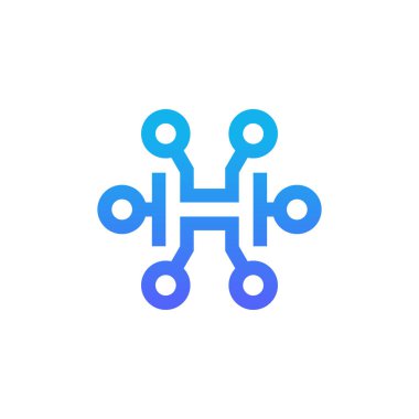 modern ve sofistike harf H ağ bağlantısı dijital elektronik