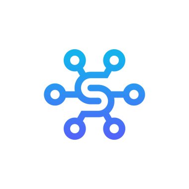 modern ve sofistike harf S ağ bağlantısı dijital elektronik