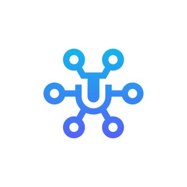 modern ve sofistike harf U ağ bağlantısı dijital elektronik