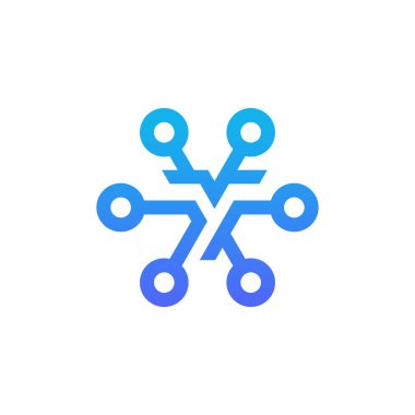 modern ve sofistike harf Y ağ bağlantısı dijital elektronik