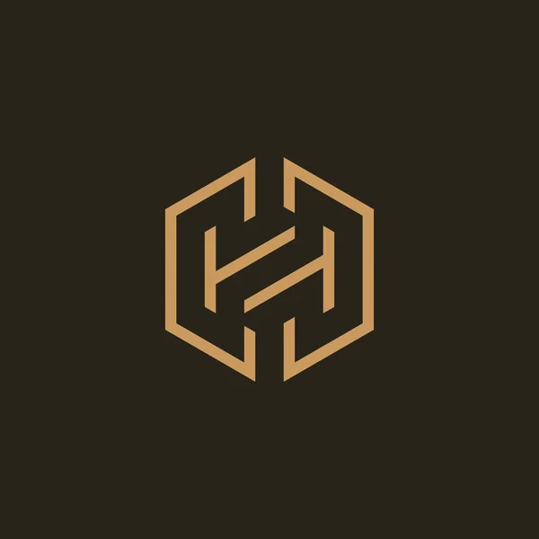 Zarif Harf Hexagon Logosu Veya Monogram Logosu — Stok Vektör