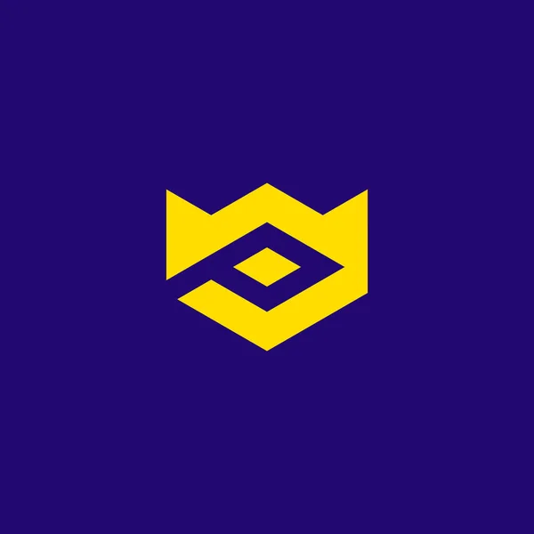 Einfach Und Anspruchsvoll Buchstabe Krone Logo — Stockvektor