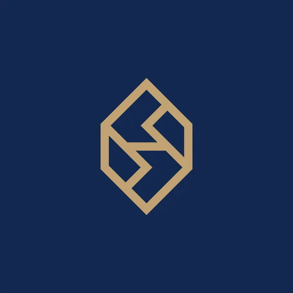 Elegantní Luxusní Písmeno Diamantové Logo — Stockový vektor