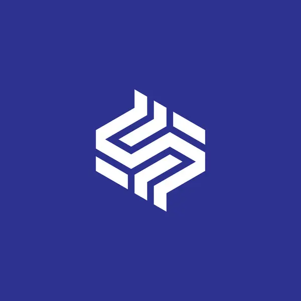 Simple Geometric Letter Technology Logo — Stock Vector