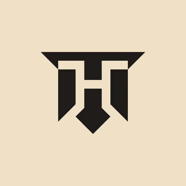 凉爽而现代的字母Th或Ht标志 — 图库矢量图片