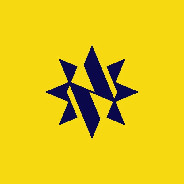 Wyrafinowana Litera Logo Gwiazdy — Wektor stockowy