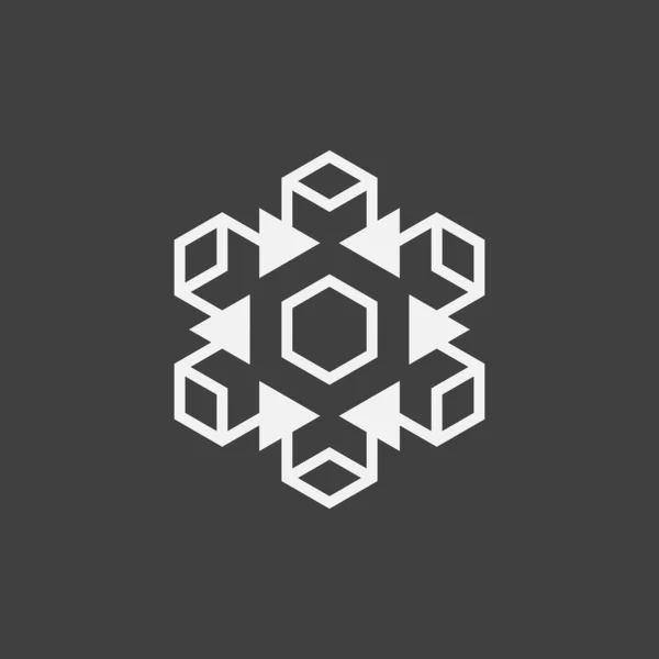 Абстрактний Простий Елегантний Логотип Сніжинки — стоковий вектор