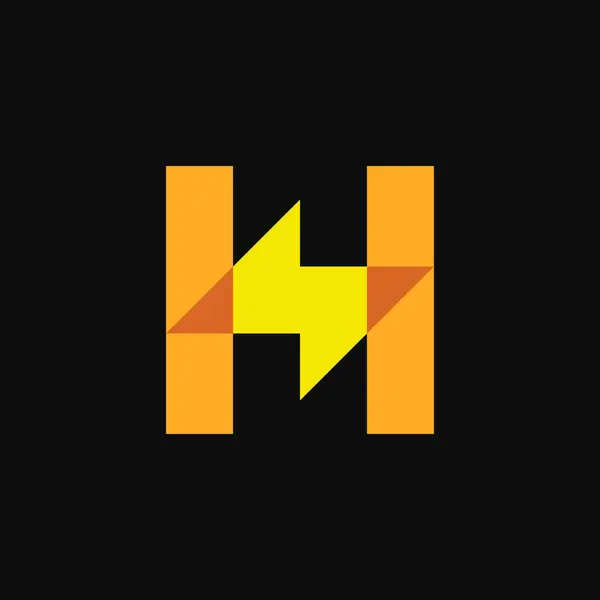 简单而现代的字母H闪电标志 — 图库矢量图片