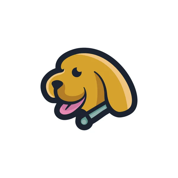 Roztomilé Přátelské Štěně Pes Logo — Stockový vektor