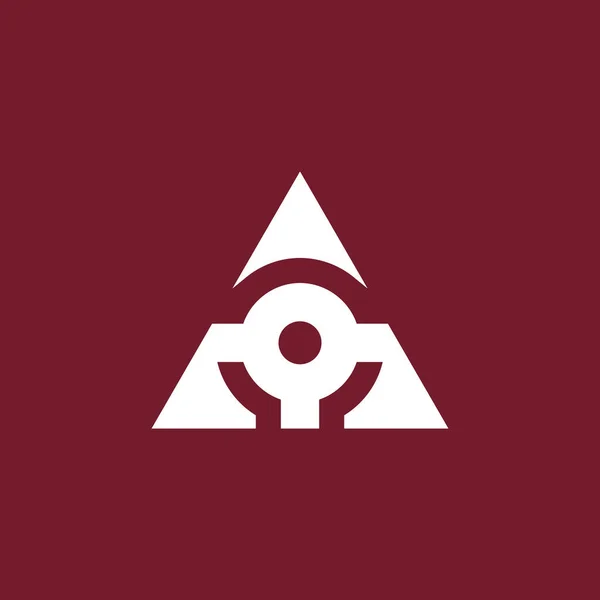 Letter Een Driehoek Met Cirkel Logo — Stockvector
