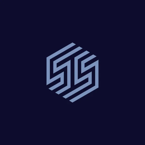 Lettera Iniziale Logo Esagonale — Vettoriale Stock