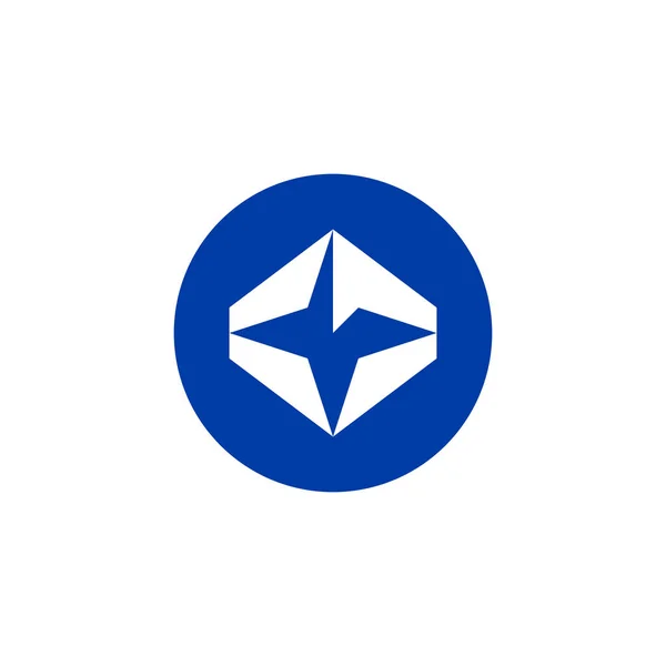 Enkel Stjärna Cirkel Logotyp — Stock vektor
