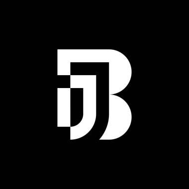 modern monogram ilk harf BJ veya JB logosu
