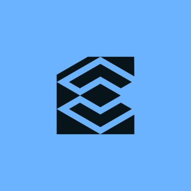 İlk harf E Modern monogram logosu