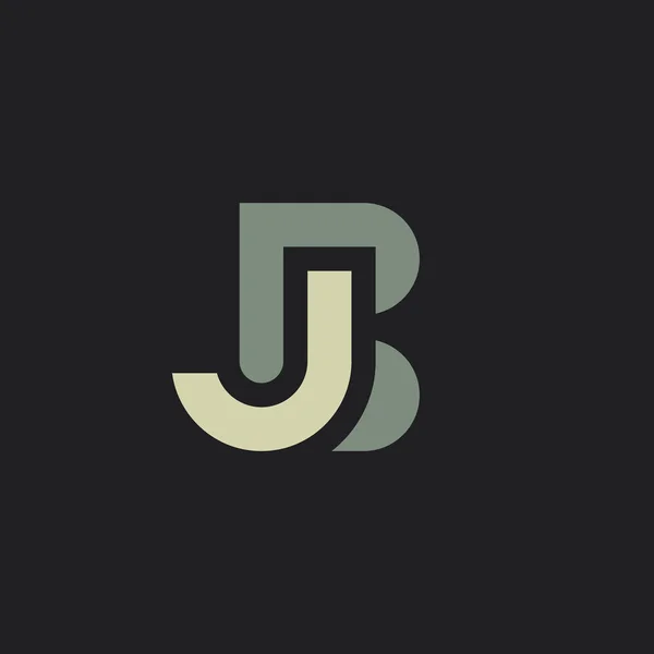 现代单字首字母Bj或Jb标志 — 图库矢量图片