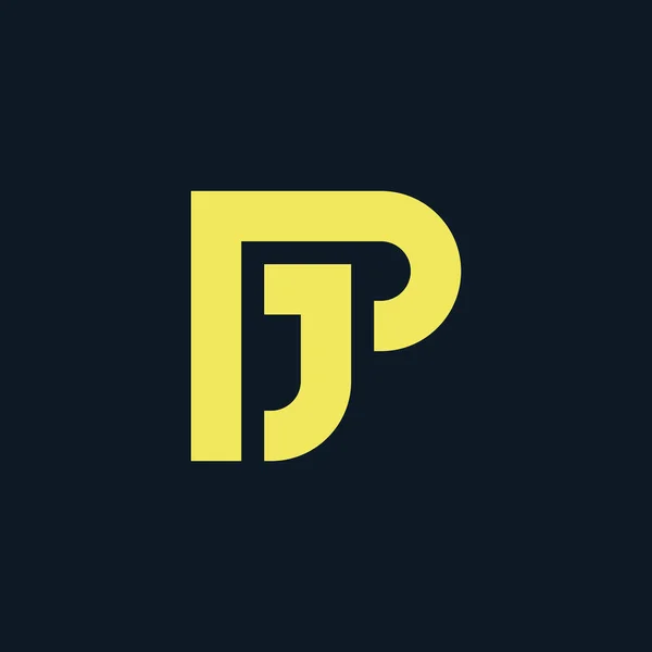 PとJモダンな大胆なPjモノグラムのロゴ — ストックベクタ