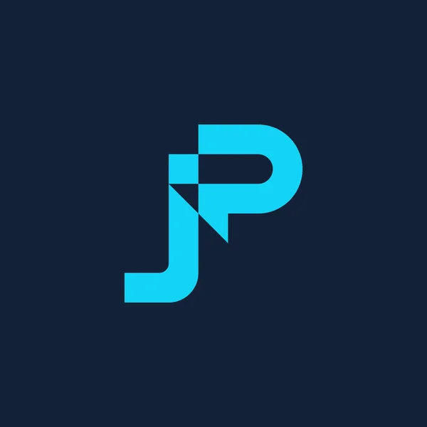 モダンな大胆な文字JとPモノグラムのロゴ — ストックベクタ