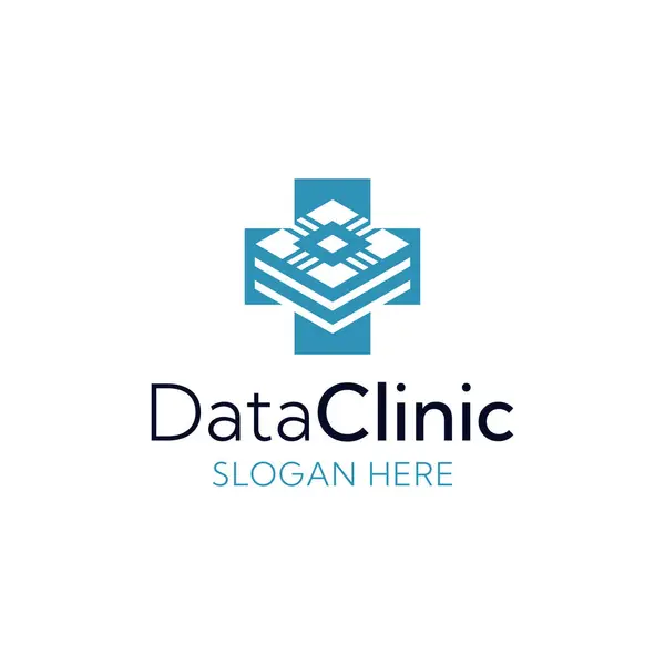 Nowoczesne Logo Kliniki Danych Medycznych — Wektor stockowy