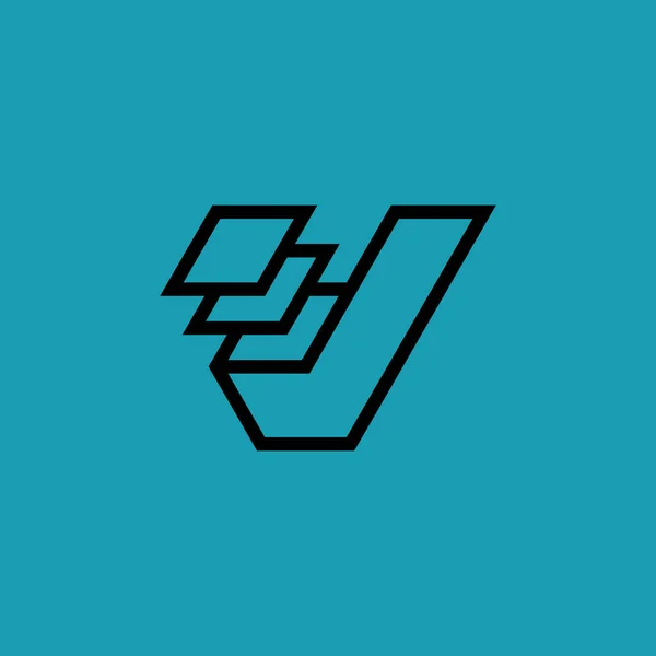 Lettere Moderne Righe Stack Logo Segno Spunta — Vettoriale Stock