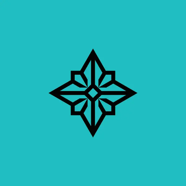 Líneas Abstractas Elegantes Logo Cruz Estrella — Archivo Imágenes Vectoriales