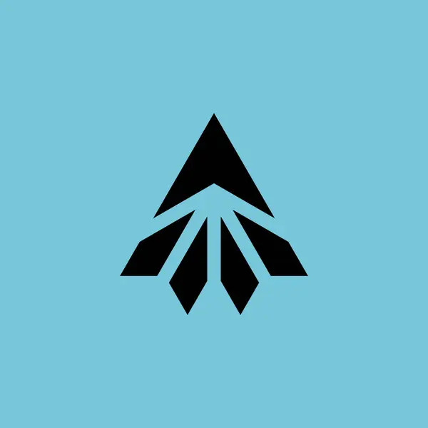 Papier Vlak Pijl Letter Een Driehoek Logo — Stockvector