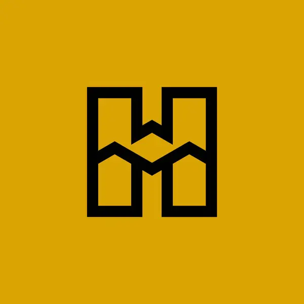 Modern Bokstav Linjer Hus Byggnad Logotyp — Stock vektor