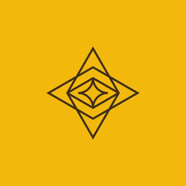 Simple Código Elegante Estrella Línea Símbolo Logotipo — Archivo Imágenes Vectoriales