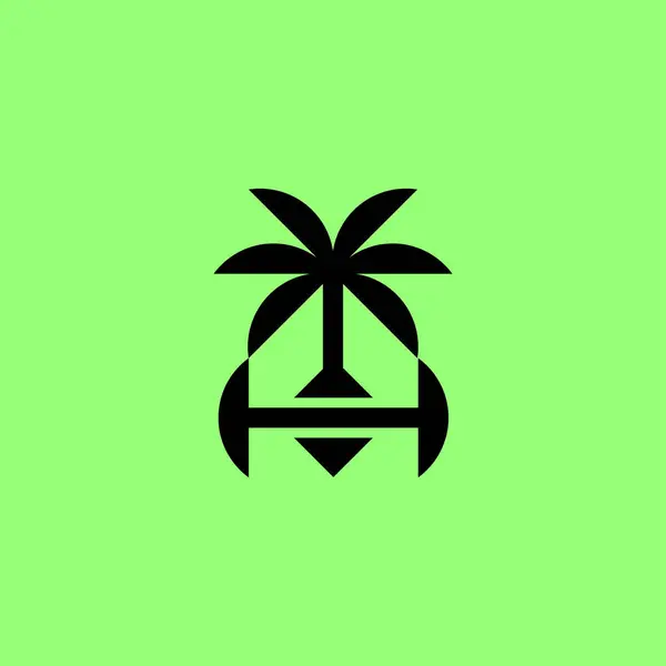 Letra Cocotero Palmera Logotipo — Archivo Imágenes Vectoriales