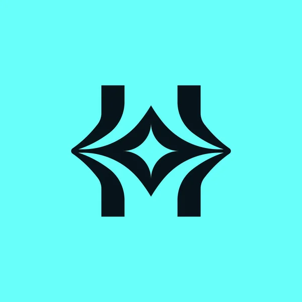 Elegante Lettera Iniziale Logo Stella — Vettoriale Stock