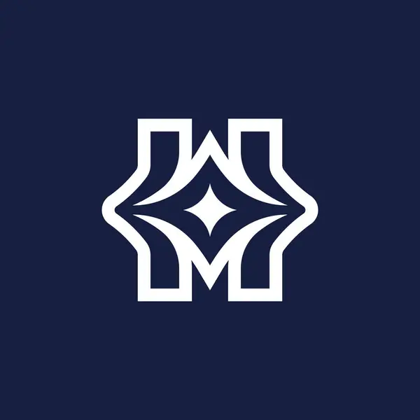 Zarif Ilk Harf Yıldız Logosu — Stok Vektör