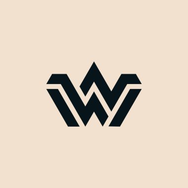 modern harf NW veya WN monogram logosu