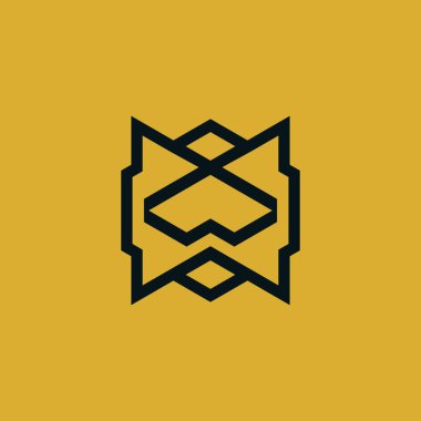 Soyut ilk harf M modern logo çizgileri