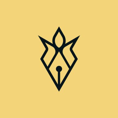 Zarif modern kalem ve alev alev logosu