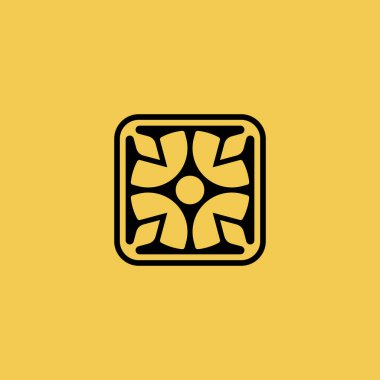 soyut süslemeli kare desenli logo