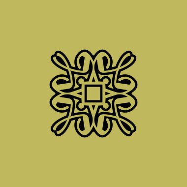 Soyut süslemeli simetrik harf M veya W zarif logo