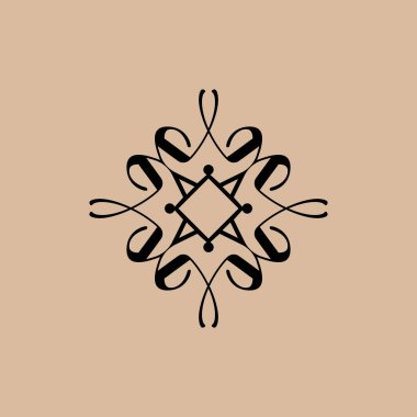 Soyut süslemeli simetrik harf M veya W zarif logo